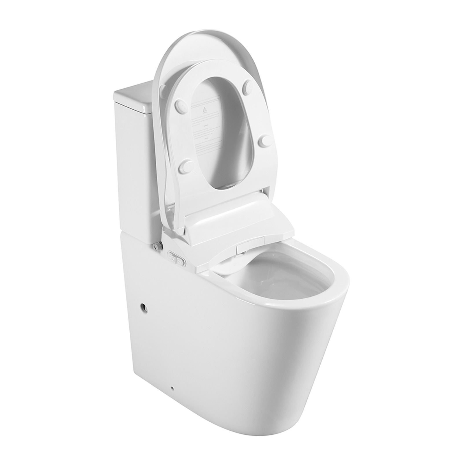 Raised Height Rimless Back to Wall Toilet Suite with Smart Bidet Seat
