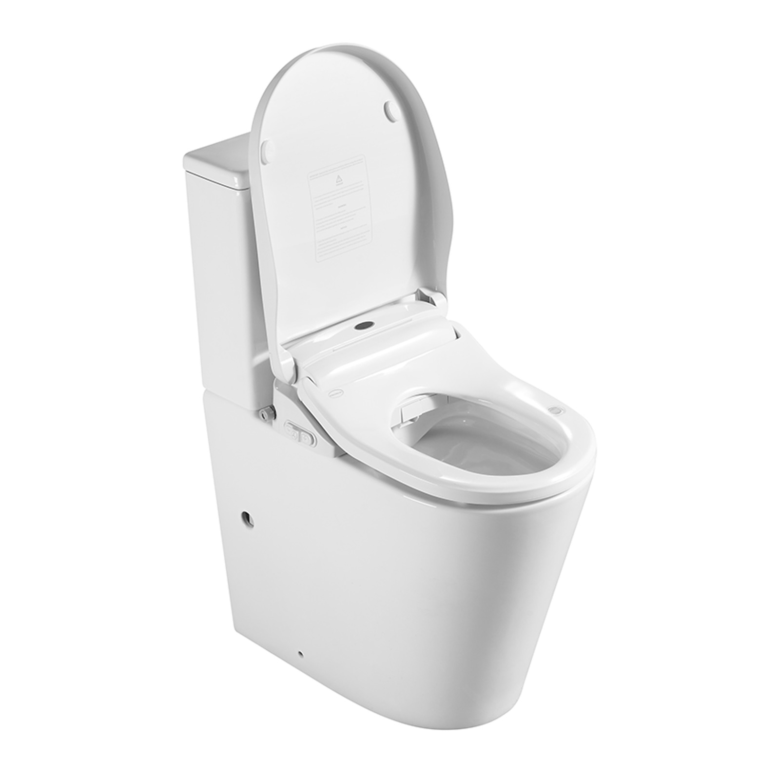 Raised Height Rimless Back to Wall Toilet Suite with Smart Bidet Seat